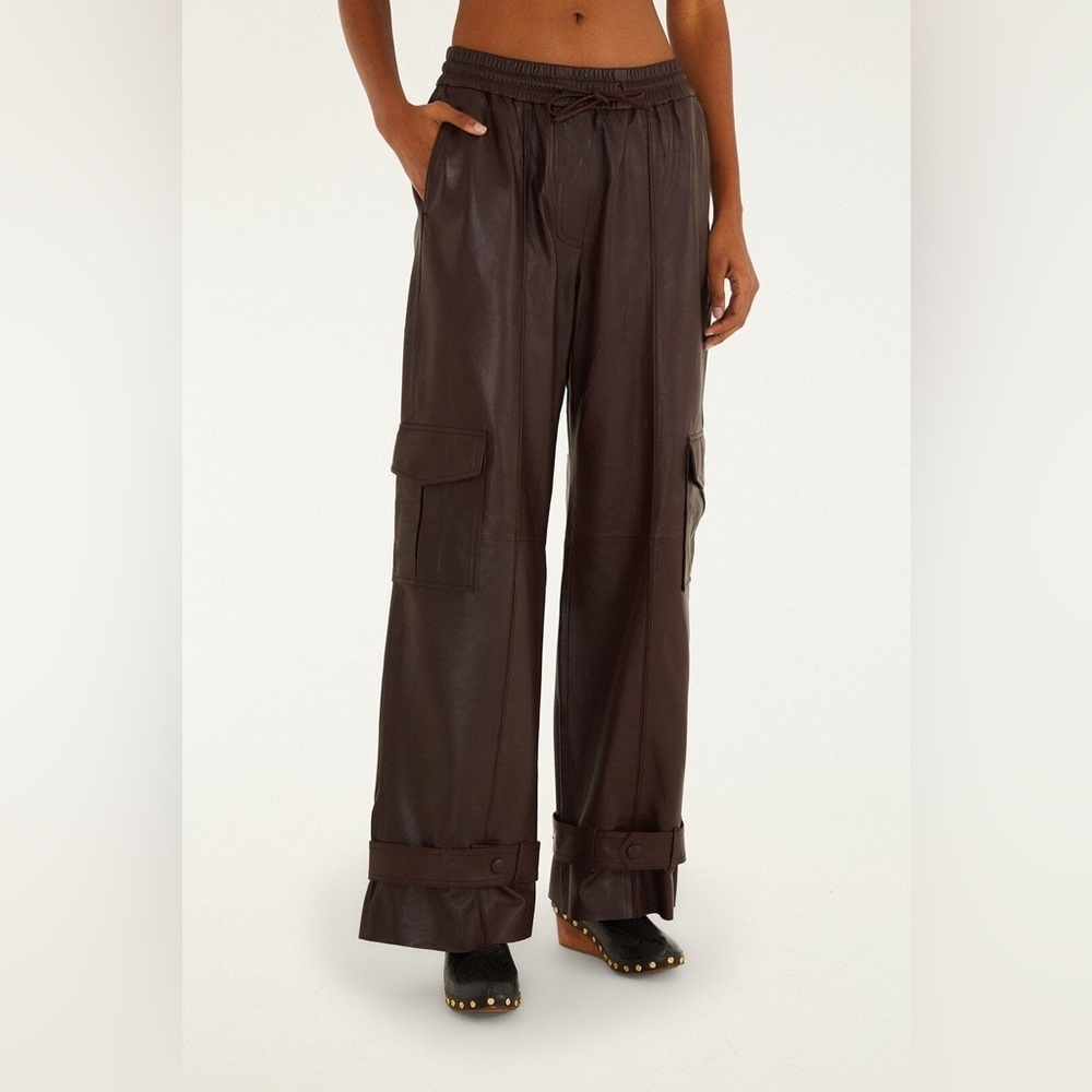 FARM Rio Burgundy Leather Pants